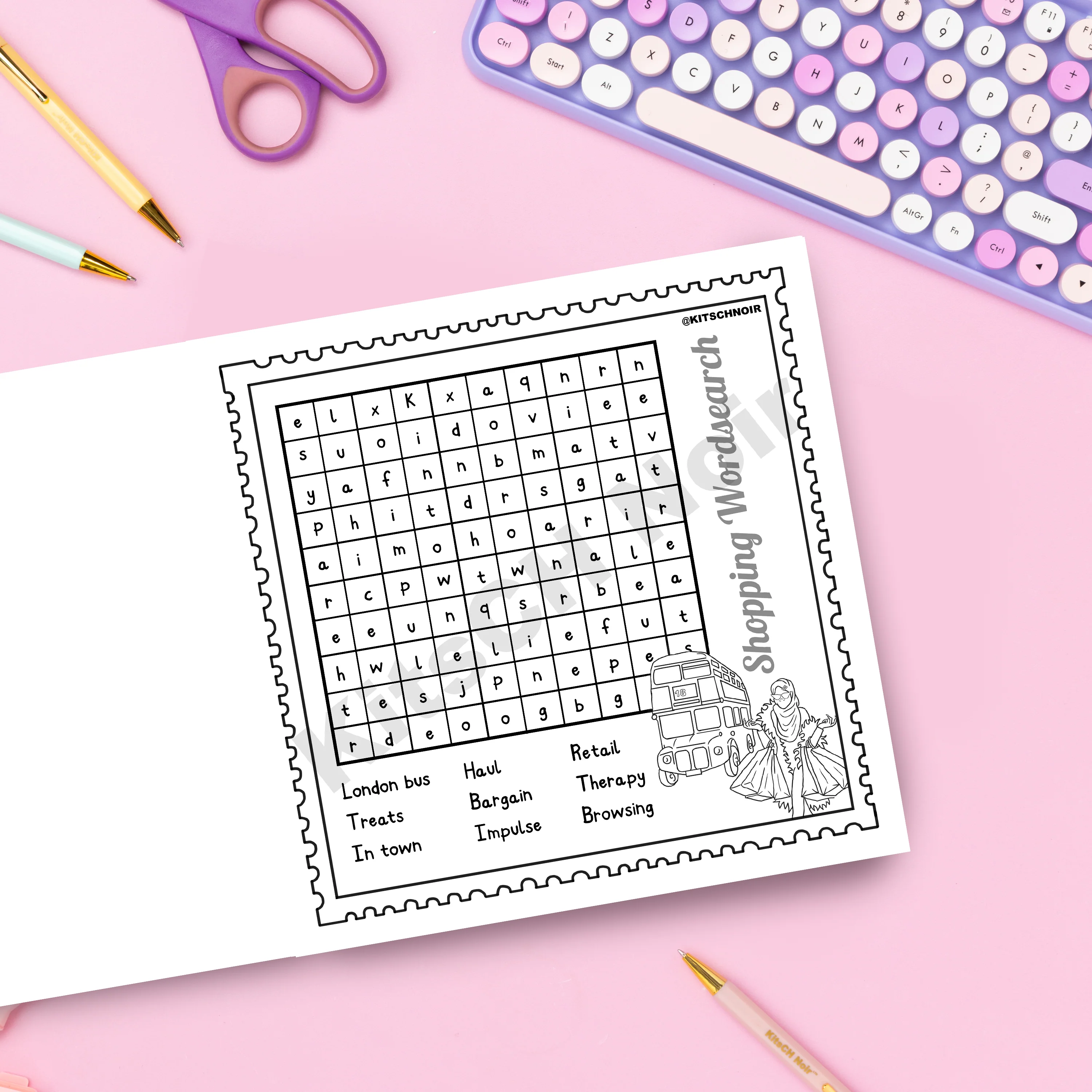 Calm Life Cuties Colouring & Word Search Book - Image 4
