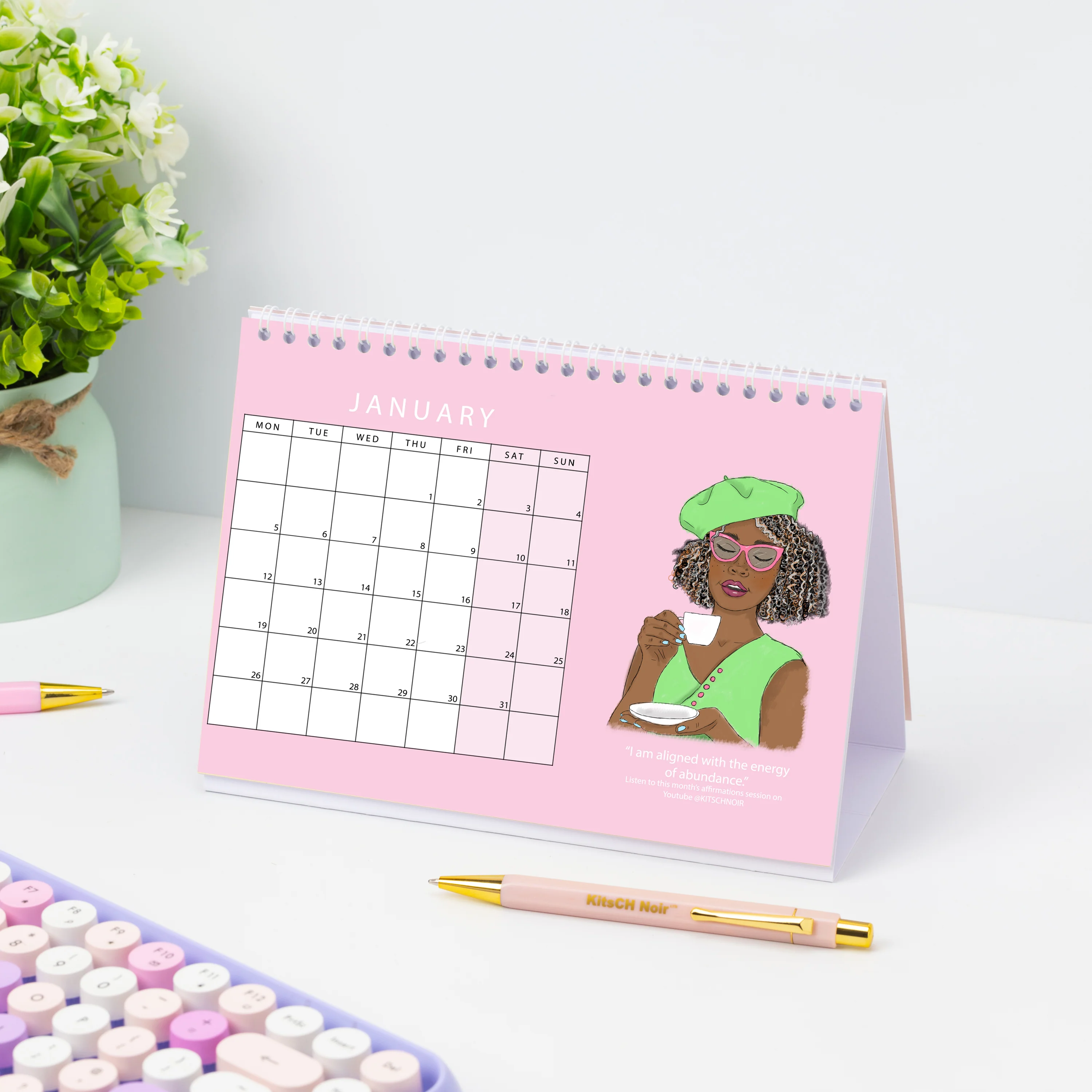 Matching 2026 Affirmations Diary & A5 Calendar Bundle - Image 3